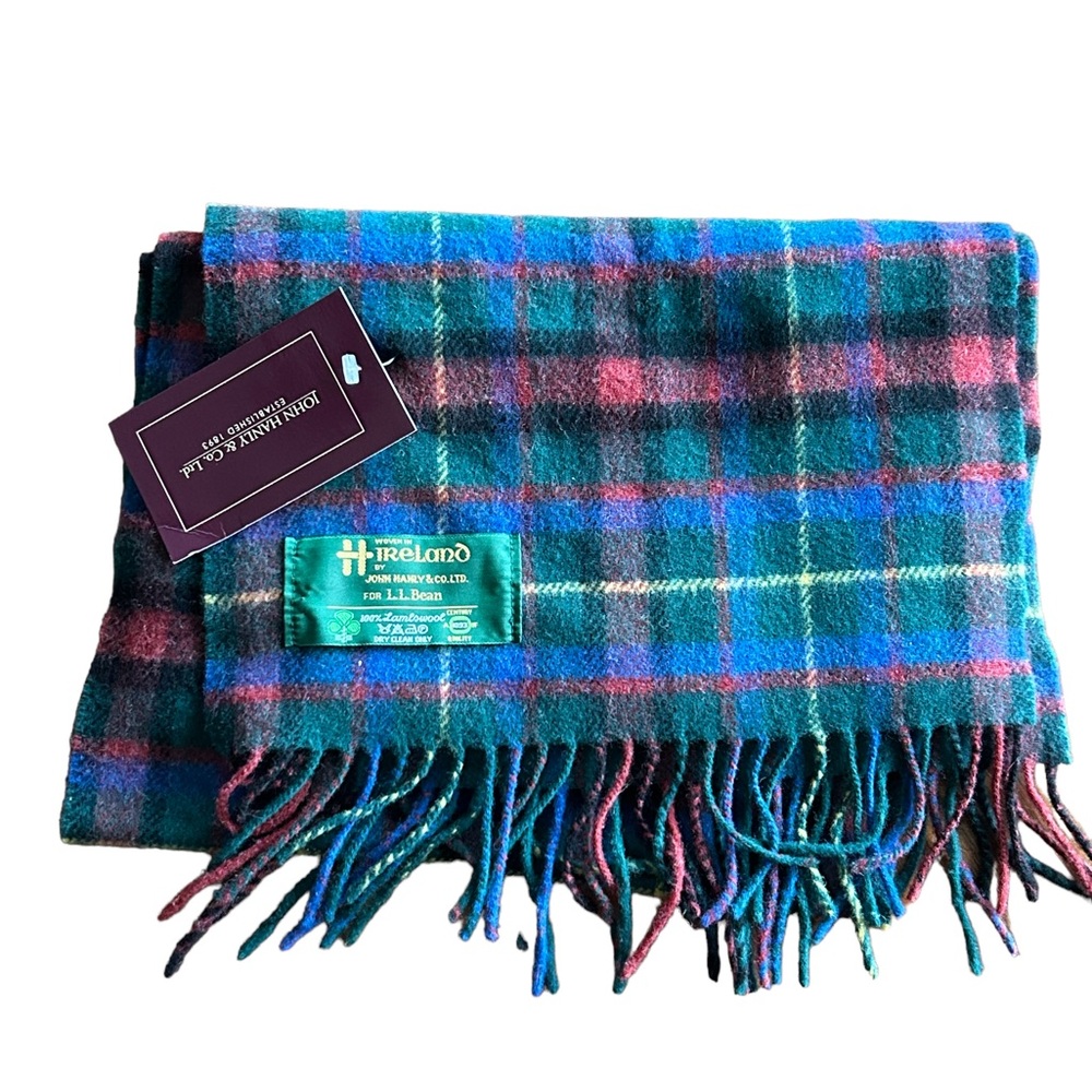 NWT LL Bean/John Hanly Irish Tartan 100% Lambswool Scarf